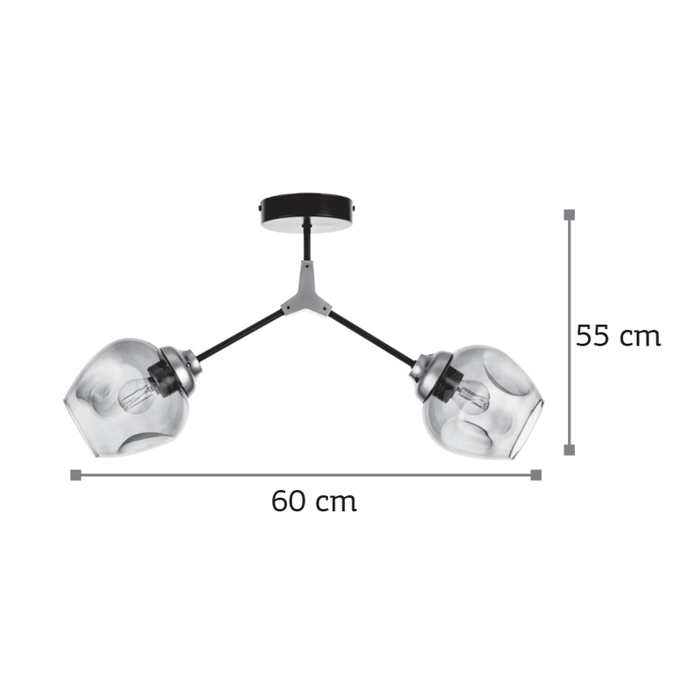 Inlight Difoto Fotistiko Orofis Metalliko/Gyalino Mavro/Xruso E27 6129-2
